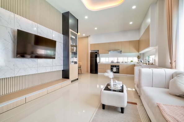 living room of พูลวิลล่ากรุงเทพ Airy Ville Bangkok