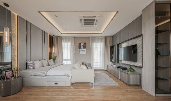 living room and bedroom of Villa De Time (วิลล่าเดอธามม์) - The Luxury Private Pool Villa