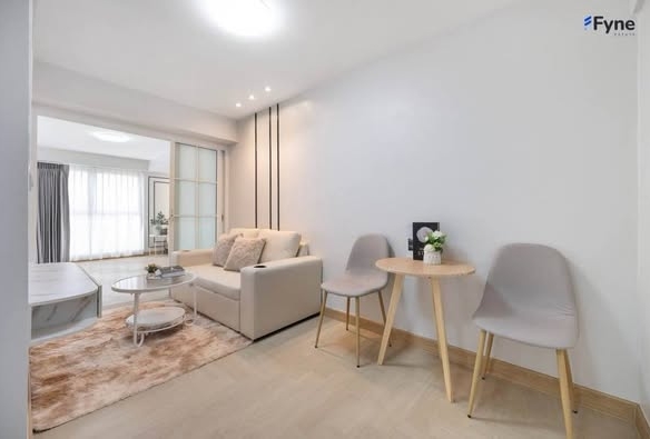 living room and bedroom of Baan Ratchada Condo
