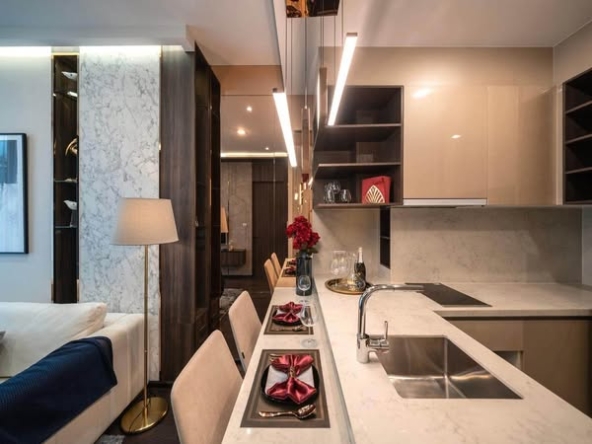 living room and bathroom and kitchen of LAVIQ Sukhumvit 57