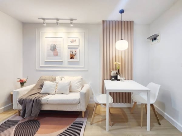 living room and bedroom of The Kith Plus Nawamin เดอะ คิทท์ พลัส นวมินทร์