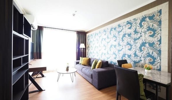 living room and bedroom of The Selected Kaset-Ngamwongwan by LPN