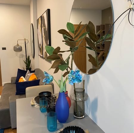 living room and room interior and bathroom of Arise Condo At Mahidol
