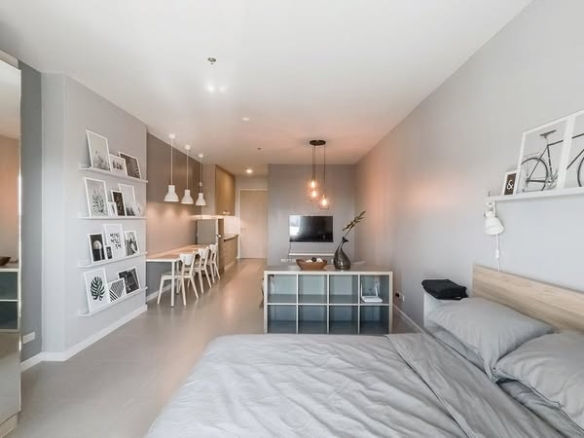 bedroom and living room of Baan Nonzee Condominium