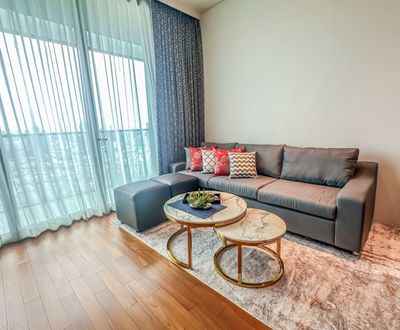 living room of Banyan Tree Residences Riverside Bangkok บันยัน ทรี เรสซิเดนซ์ ริเวอร์ไซด์ กรุงเทพ