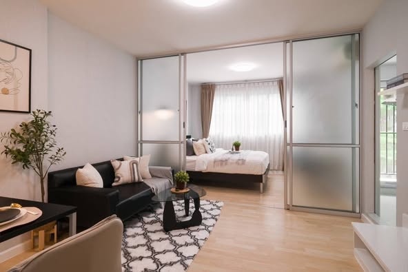 bedroom and living room and room interior of D condo ramindra