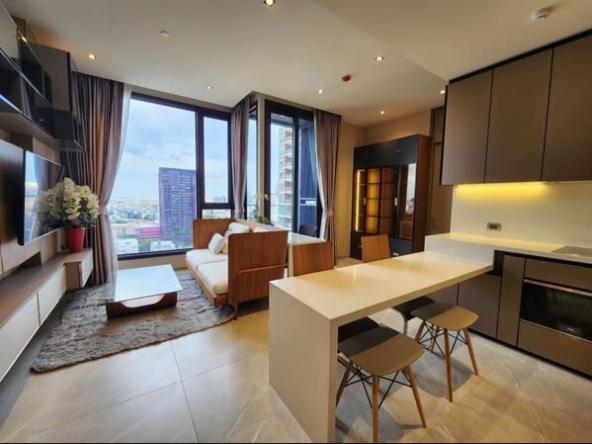 living room and kitchen of HYDE Heritage Thonglor, Sukhumvit 59 main road