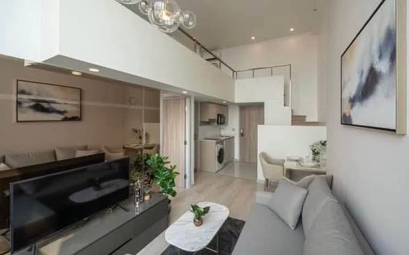 living room and bedroom of KnightsBridge Prime Sathon