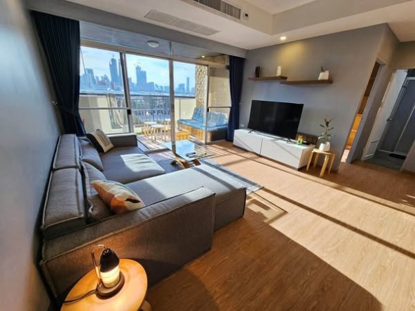 living room and bedroom of Monterey Place