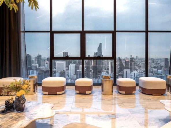 living room of Park Origin Chula-Sam Yan