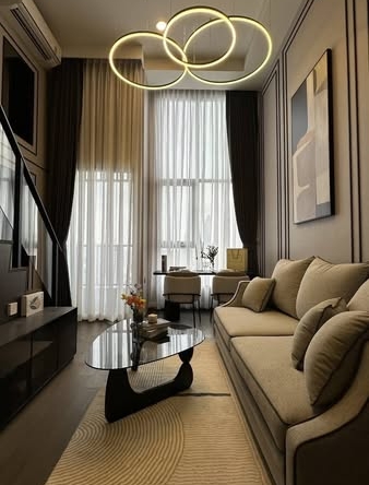 living room of Park Origin Chula-Sam Yan