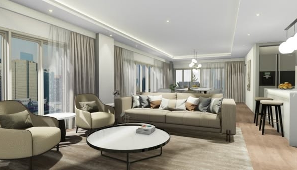 bedroom and living room of Sathorn Park Place Condominium