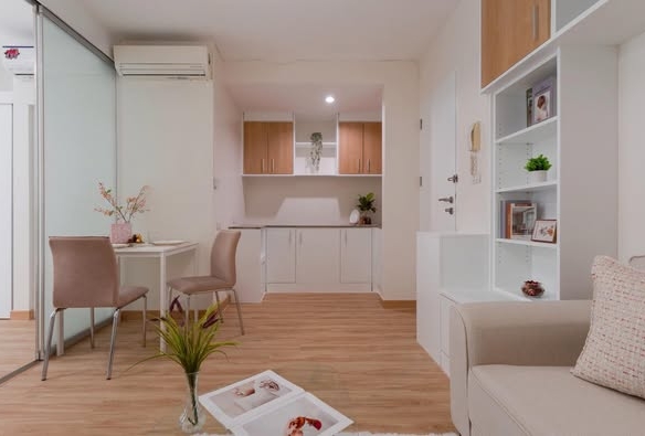 living room and room interior of The Iris Condo (F Building) Rama 9 – Srinagarindra