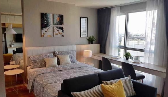 living room and bedroom of The Selected Kaset-Ngamwongwan by LPN