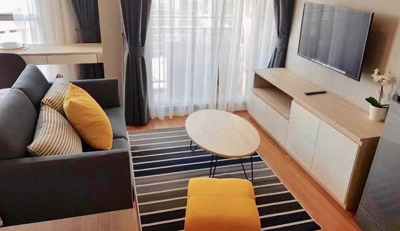living room and bedroom of The Selected Kaset-Ngamwongwan by LPN